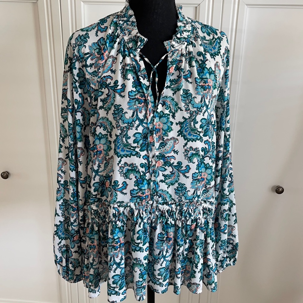 LOFT Paisley Print Boho Blouse - XL